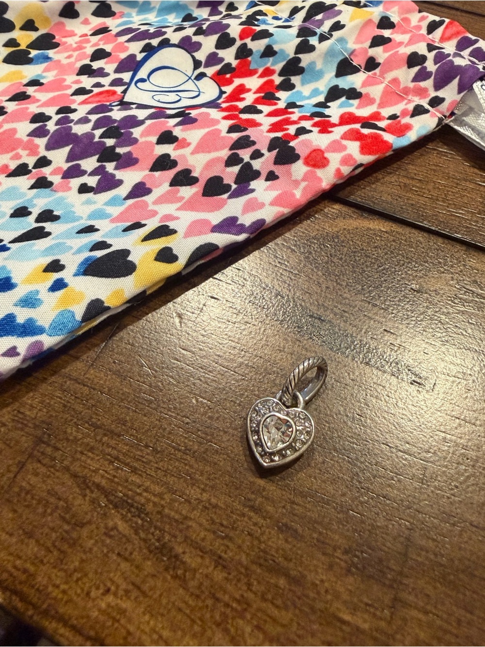 Brighton Jewelry Heart Charm Heart Charm Pendant Clear Crystals RETIRED Beauty